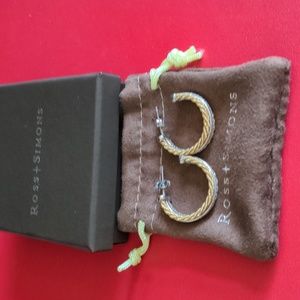 CZ 18K Gold Plated and Silver Hoop Earrings with Original Packaging